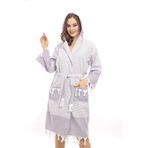 MODELHOME Sultan%100 Pamuklu Yeşil Renkli Kapüşonlu Peştamal Bornoz, Sabahlık Ve Plaj Elbisesi YEŞİL 2XL Unisex