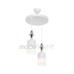 Modelight Akses Beyaz Karo Krom 2Li Opal Camli Avize