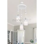 Modelight Akses Beyaz Kure Krom 3Lu Avize Opal Camli