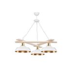 ModeLight Arya 3'lü Ahşap Avize Beyaz/gold