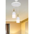 Modelight Axes Beyaz Karo Gold 2'li Opal Camli Avize