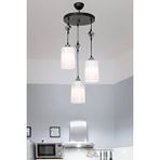 Modelight Ceylan 3'lü Siyah Optik Opal Camlı Avize