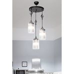 Modelight Ceylan 3'lü Siyah Optik Şeffaf Camlı Avize