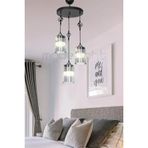 Modelight Ceylin 3Lu Siyah Optik Fume Camli Avize