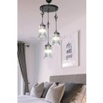 Modelight Ceylin 3Lu Siyah Optik Fume Camli Avize