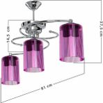Modelight Işıl 3 Lü Avize Optik Fuşya Camlı