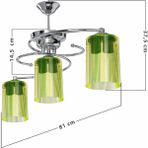Modelight Işıl 3 Lü Avize Optik Limoni Camlı