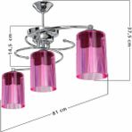 Modelight Işıl 3 Lü Avize Optik Pembe Camlı