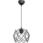 Modelight Koza Tekli Sarkıt Üçgen Prizma Metal Kasa 60 cm Siyah Modern Aydınlatma