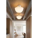 Modelight Roma Plafonyer Avize - Modern Retro Tavan Aydınlatması - Salon, Yatak Odası, Mutfak, Koridor, Antre ve Hol Tavan Aydınlatması - OPAL/KROM - Beyaz