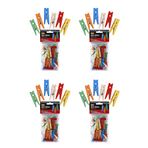 Modellino 4 Paket - 96 Adet- Brons Renkli Ahşap Küçük Mandal 3,5cm