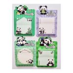 Modellino 4'lü 4 Renk/Desen Yeşil Panda Postit Yapışkanlı Not Kağıdı 50x4/200 Yaprak 70x80mm