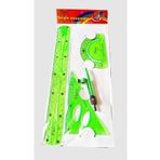 Modellino Flexy Cetvel Takımı Esnek Kırılmaz 4 Parça 30cm Cetvelli Pergelli - Yeşil