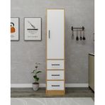 Modera Çok Amaçlı Dolap 3 Çekmeceli Kapaklı Modern Saklama Dolabı, Mutfak Banyo Dolabı, Safirmeşe Beyaz Safirmeşe Beyaz