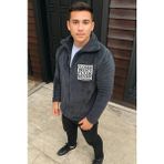 Moderie Butik Erkek Polar Fermuarlı Sweatshirt – Kapüşonsuz, Cepli, Yumuşak Dokulu, Oversize Rahat Kalıp, Kışlık Sıcak Tutan Fermuarlı Üst - Füme - 2XL