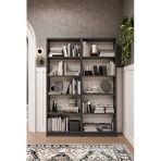 Modern 10 Raflı Ev Ofis Kütüphane Kitaplık %100 Mdf Dekoratif Kitaplık K003 Antrasit Gri