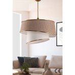 Modern 2 Katlı Kumaş Başlıklı Çok Amaçlı Avize, Şık ve Fonksiyonel Tasarım - Seçenek 1 - Açık Beyaz - Gri