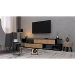 Modern 2 Tv ÜNITESI, Mdf,tv Sehpa - Siyah - Ceviz