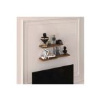 Modern 2'Li Uçan Raf Çok Amaçlı Duvar Rafı Organizer %100 Mdf Kitaplık Mutfak Banyo Rafı Drf03 Ceviz