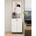 Modern 3 Raflı Çok Amaçlı Dolap - 87X50X30 cm Mutfak & Banyo Düzenleyici - Robot Süpürge Uyumlu - Kiler Dolabı - Beyaz