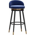 Modern 360° Dönebilen Bar Taburesi Pembe ve Mavi Mutfak ve Kahvaltı için Tezgah Tabureleri Siyah Ayaklı Şık Yuvarlak Bar Sandalyeleri Ayarlanabilir Yükseklik (65 cm/25,6 inç ve 75 cm/29,5 ")