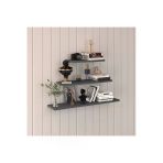 Modern 3'Lü Uçan Raf Çok Amaçlı Duvar Rafı Organizer %100 Mdf Kitaplık Mutfak Banyo Rafı Drf02 Antrasit