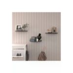 Modern 3'Lü Uçan Raf Çok Amaçlı Duvar Rafı Organizer %100 Mdf Kitaplık Mutfak Banyo Rafı Drf04 Antrasit