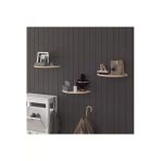 Modern 3'Lü Uçan Raf Çok Amaçlı Duvar Rafı Organizer %100 Mdf Kitaplık Mutfak Banyo Rafı Drf04 Meşe