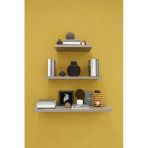 Modern 3'lü Uçan Raf Çok Amaçlı Duvar Rafı Organizer%100 MDF Kitaplık Mutfak Banyo Rafı DRF05 KÜL GRİ