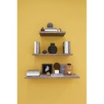 Modern 3'lü Uçan Raf Çok Amaçlı Duvar Rafı Organizer%100 MDF Kitaplık Mutfak Banyo Rafı DRF05 RETRO GRİ
