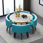 Modern 4 Kişilik Yemek Seti Mutfak Cafe Business 90CM Yuvarlak Masa Sandalyeler için