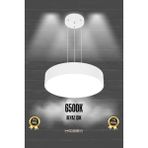 Modern 40CM LED Avize, Beyaz Kasa ve Işık, Salon, Mutfak, Yatak Odası - Seçenek 1 - Ahşap - Bej - Siyah