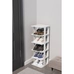 Modern 5 Katlı Ayakkabılık, Portatif Ayakkabı Rafı, Kolay Kurulum, 76x24.5x27.5 cm, 6 Raf ve Destek Parçaları ile (BEYAZ)
