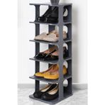 Modern 5 Katlı Ayakkabılık, Portatif Ayakkabı Rafı, Kolay Kurulum, 76x24.5x27.5 cm, 6 Raf ve Destek Parçaları ile (GRİ)