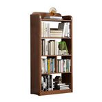 Modern 5 Katlı Yuvarlak Köşeli Kitap Standı Açık Raf Tasarımı Arka Panel Büyük Eşyalar için İdeal Kitaplık Vitrin Kahverengi (58 inç)