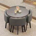 Modern 5 Parça Yemek Takımı, Masa ve 4 Sandalyeli Küçük Alanlar ve Mutfak Yemek Alanı için İdealdir.