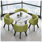 Modern 5 Parça Yemek Takımı, Yuvarlak Masa ve Sandalyeler, Oturma Odası, Balkon, Kahve Dükkanı, Yatak Odası, Ofis, Yeşil