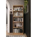 Modern 5 Raflı Ev Ofis Kütüphane Kitaplık %100 Mdf Dekoratif Kitaplık K002 Safir Meşe