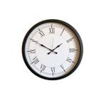 Modern 52 Cm Black & White Roma Rakamlı Metal Duvar Saati