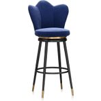 Modern 65 cm Tezgah Tabureleri Döşemeli 360 ° Döner Bar Sandalyeleri Arkalıklı 1/2/3/4 Set Şık Mutfak Oturma Siyah Altın/Mavi Bacaklar Rahat Tasarım.