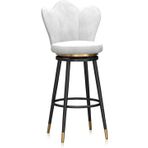 Modern 65 cm Tezgah Tabureleri Döşemeli 360° Döner Bar Sandalyeleri Arkalıklı 1/2/3/4'lü Set Şık Siyah ve Altın Ayaklı Mutfak ve Yemek Odası için İdeal