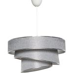 Modern Açık Gri Kumaş ve Metal Gövde - Dekoratif Asma Tavan Lambası LED ve Ampul Uyumlu