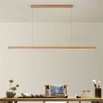 Modern Ahşap Lineer Kolye Işık 120 cm Kısılabilir LED Tavan Sabitleme Yemek Odası Mutfak Ada Oturma Odası & Bar için Şık Ada Aydınlatma Dekoru