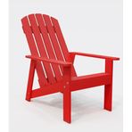 Modern Ahşap Oval Adirondack Balkon, Bahçe Koltuğu (KIRMIZI)