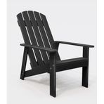 Modern Ahşap Oval Adirondack Balkon, Bahçe Koltuğu (SİYAH)