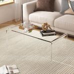 Modern Akrilik C Şekilli Yan Sehpa Minimalist Şeffaf Sehpa Oturma Odası Küçük Sehpa Şık Komidin 30x30x55cm Sofatisch Beistelltisch