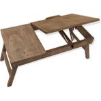 Modern Alisa Ahşap Katlanır Laptop Sehpası Çok Amaçlı Sehpa (Çekmecesiz Model) - 55 x 30 x 25 cm - Ceviz