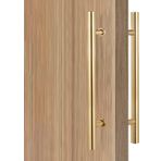 Modern Altın Paslanmaz Çelik 47 "Ahır Kapı Kolu Kiti İç/Dış Giriş Kapıları için Gömme Çekme Kolları Ticari Kullanım için Çift Taraflı Push Bar Şık ve Şık Sürgülü Kapı Donanımı