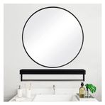 Modern asılı duvar daire ayna raflı alüminyum alaşımlı çerçeve duvara monte yuvarlak ayna oturma odası sundurma banyo vanity makyaj aynası