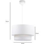 Modern Avize Pasta Kumaş Sarkıt Beyaz PAV40 - 1